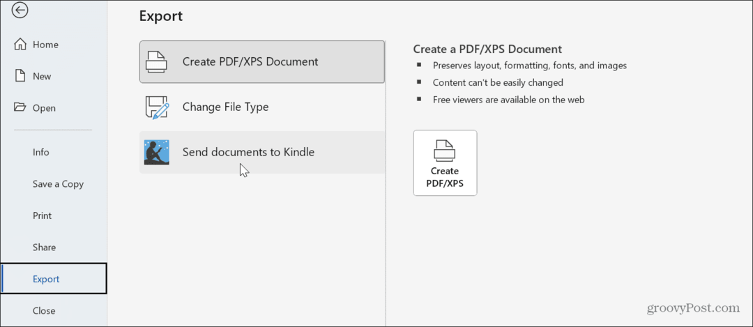 כיצד לשלוח Word Docs לקינדל מ-Windows 11
