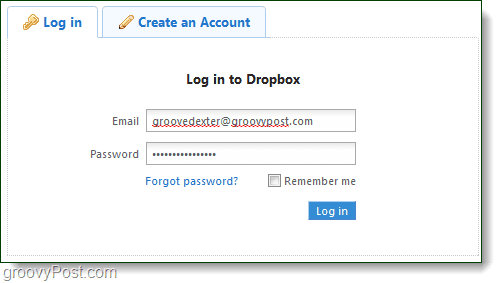 התחבר ל Dropbox