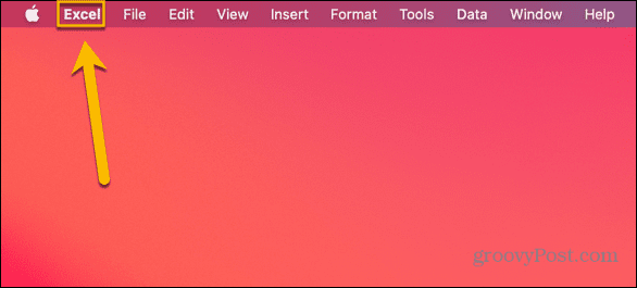 תפריט mac excel