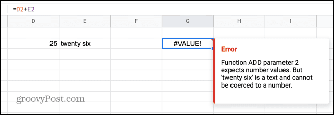 שגיאת ערך google sheets