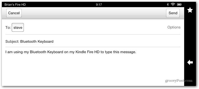 שלח דוא"ל ל- Kindle HD