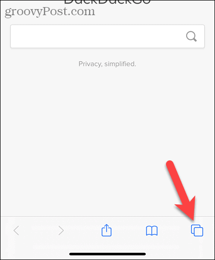 הקש על לחצן הכרטיסייה בספארי ב- iOS