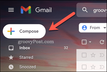 כפתור הכתיבה של Gmail