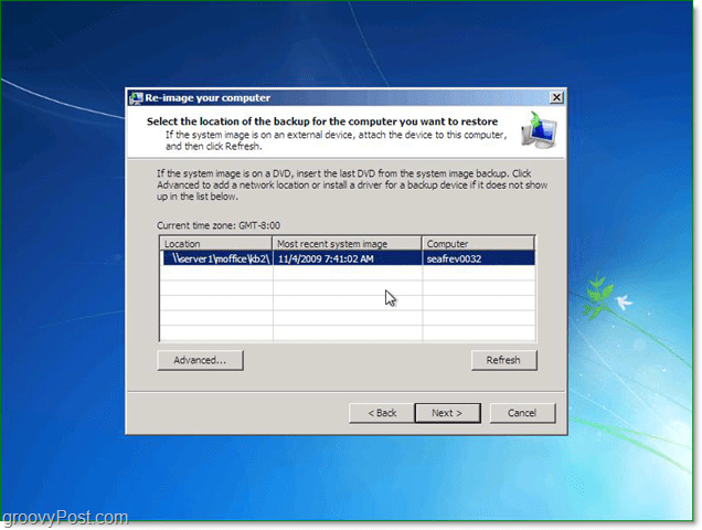אתה יכול להשתמש בתמונת מערכת מהרשת כדי לשחזר את Windows 7