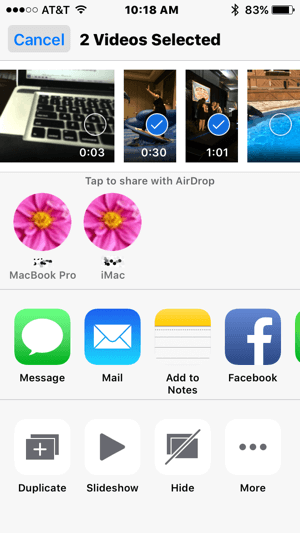AirDrop מקל על העברת קטעי וידאו מה- iPhone שלך ​​ל- Mac שלך.