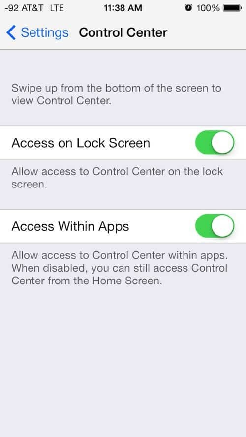 כיצד להשבית את מרכז הבקרה של iOS 7 בזמן השימוש באפליקציות