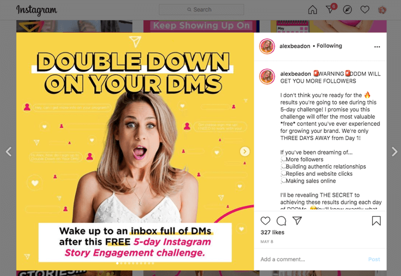 אתגר ה- instagram dm
