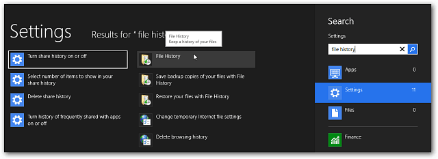 כיצד להפעיל את היסטוריית הקבצים של Windows 8