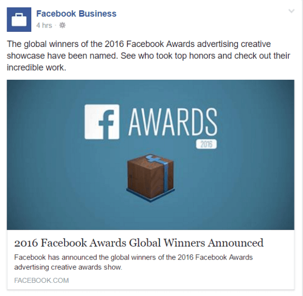 פרסי פייסבוק לשנת 2016