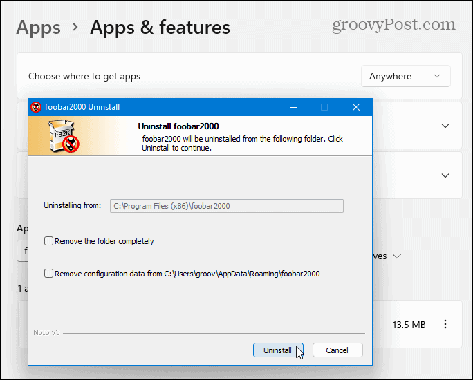 הסר את התקנת Win32 Apps Windows 11