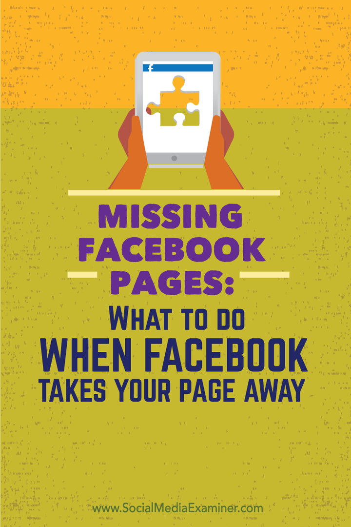 חסרים דפי פייסבוק: מה לעשות כשפייסבוק מרחיקה את הדף שלך: בוחן מדיה חברתית