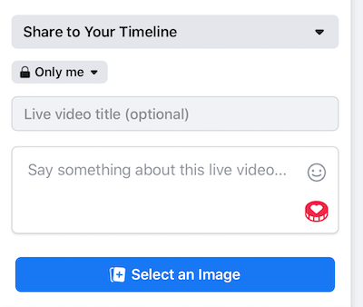הגדר את זרם הפייסבוק בשידור חי להגדרת הפרטיות של Only Me