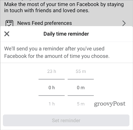 הזמן שלך בפייסבוק קבע תזכורת