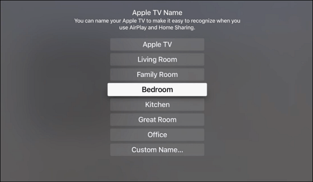 שינוי שם Apple TV