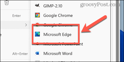 פתוח עם Microsoft Edge