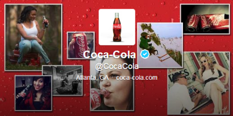 כותרת הטוויטר של קוקה קולה