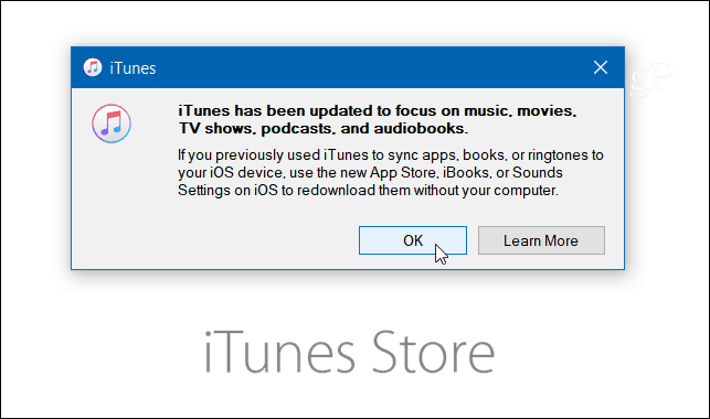 הודעת iTunes מעודכנת