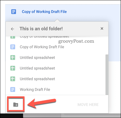 יצירת תיקיה חדשה להעברת קבצים ב-Google Drive