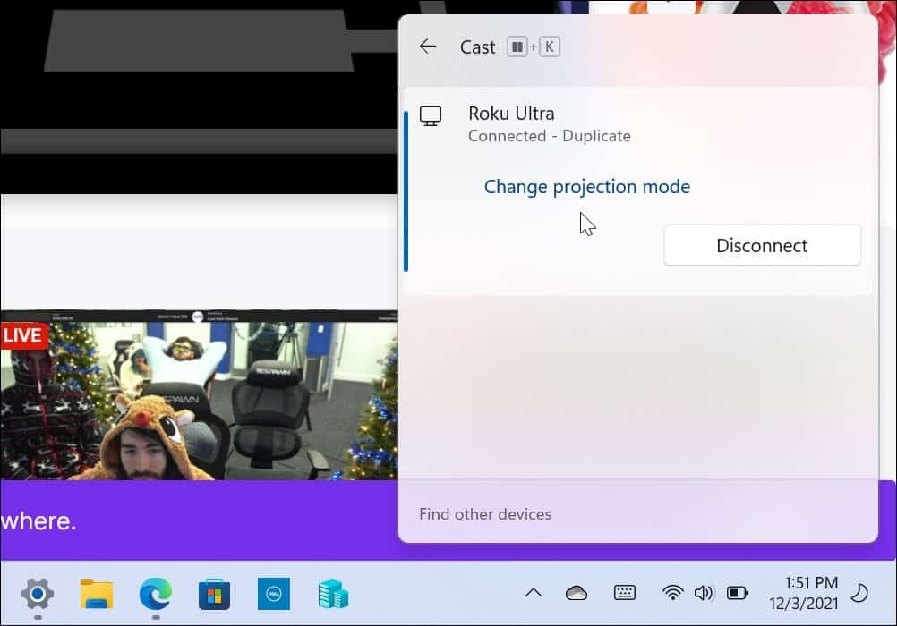Windows 11 מחובר ל-Roku