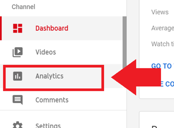אסטרטגיית שיווק ברשתות חברתיות; צילום מסך של שלב 2 לגישה ל- YouTube Analytics.