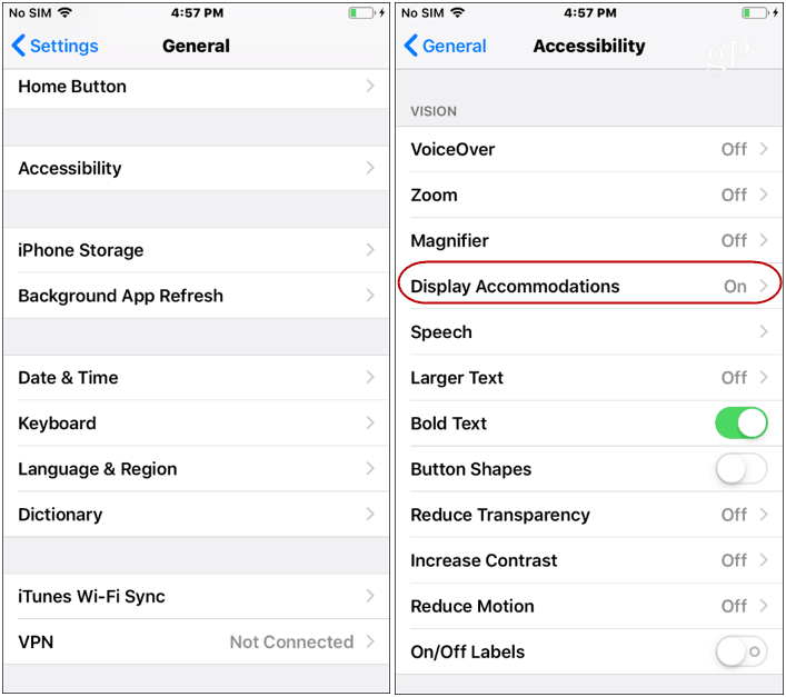 הגדרות iOS Dark_Mode נגישות