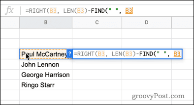 שימוש בפונקציית LEN ב-Google Sheets