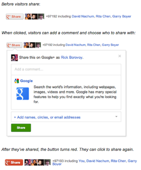 כפתור השיתוף של google +