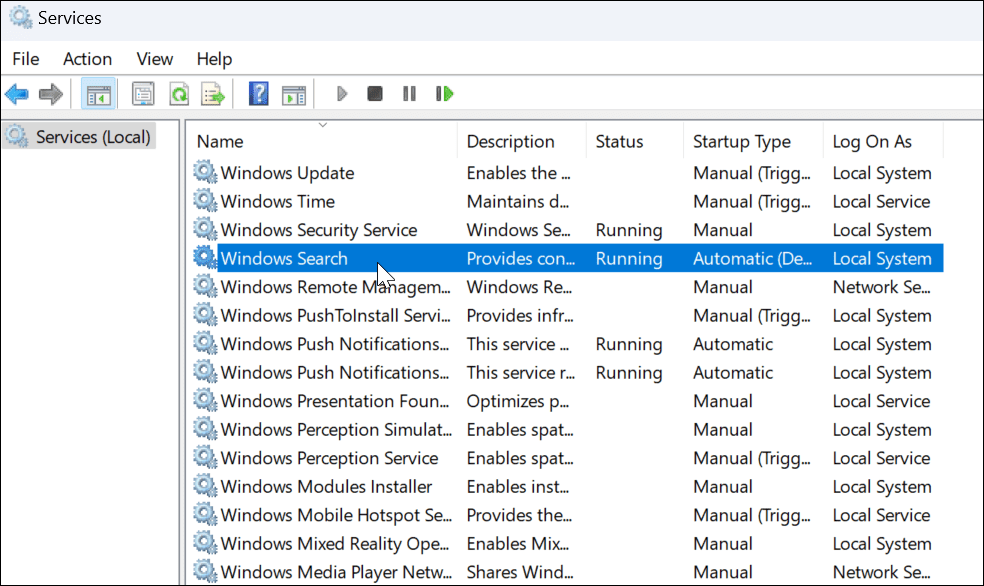 סרגל החיפוש של Windows 11 לא עובד