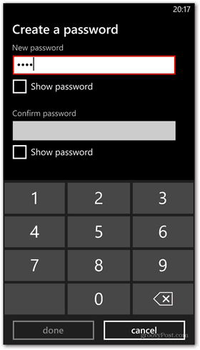 Windows Phone 8 להתאים אישית את הגדרת הסיסמה של מסך הנעילה