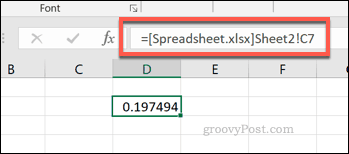 הפניה לתא בודד מקובץ גיליון אלקטרוני חיצוני של Excel