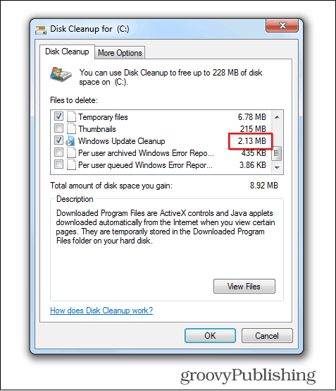 עדכון Windows 7 מאפשר למחוק קבצי עדכון ישנים