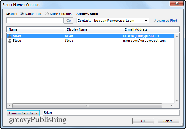 תיקיות חיפוש של Outlook 2013 מספציפיות
