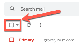 בחר Gmail כפתור דוא"ל