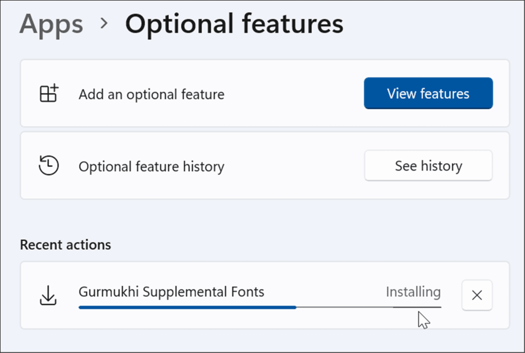 התקנת תכונה אופציונלית של Windows 11