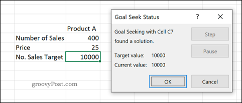תצוגה מקדימה של הכלי 'חיפוש חיפוש' ב- Excel