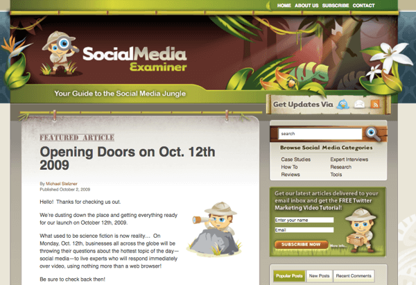 SocialMediaExaminer.com באוקטובר 2012.