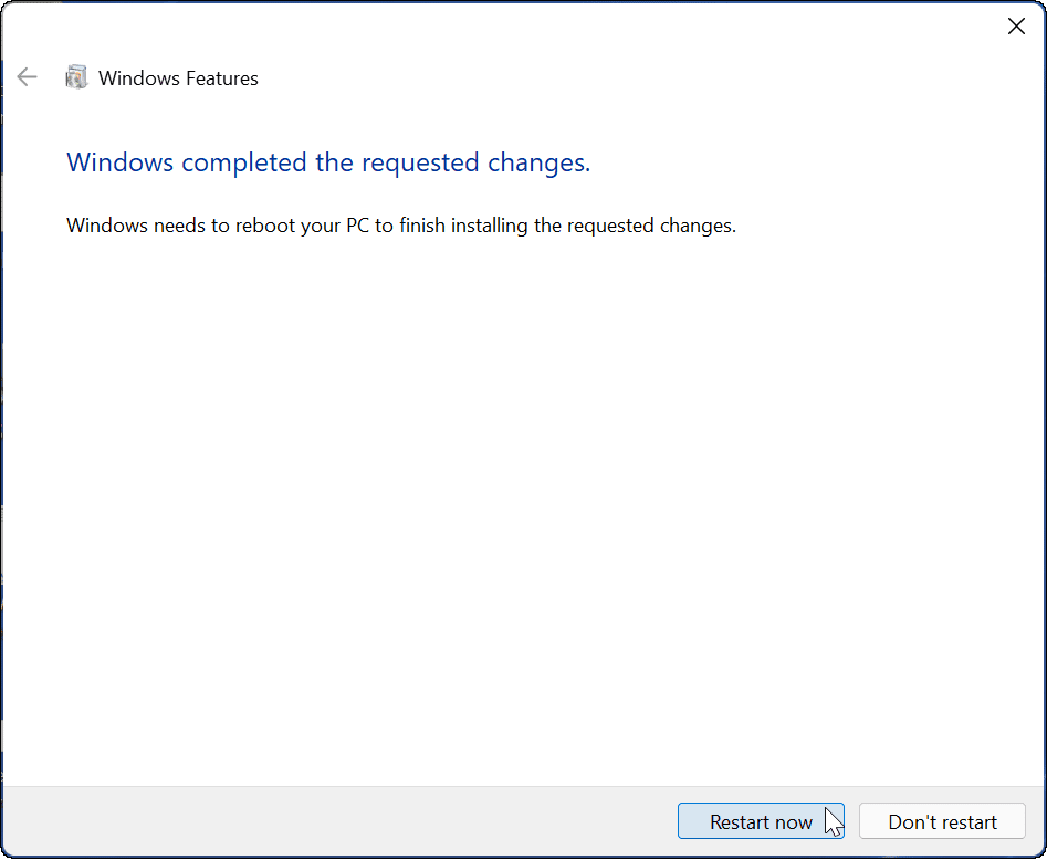 הפעל מחדש את הגדרת Windows Sandbox ב-Windows 11