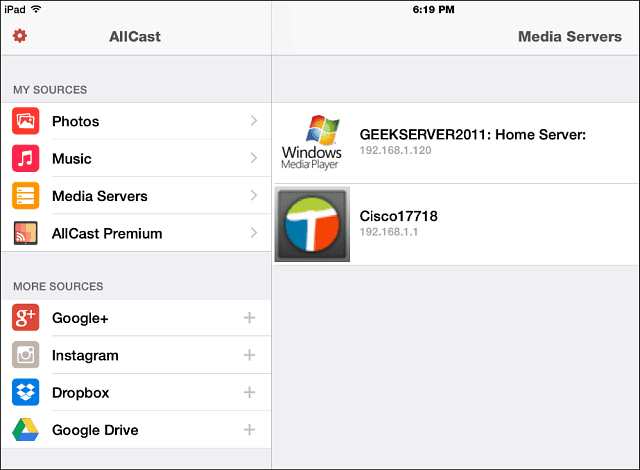 AllCast עבור iOS זורם מדיה ל- Xbox, Roku, Chromecast ועוד