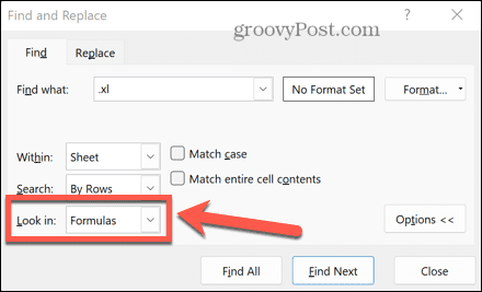 Excel למצוא בנוסחאות