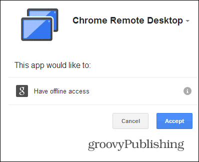אישור של מחשב שולחני מרוחק של Chrome