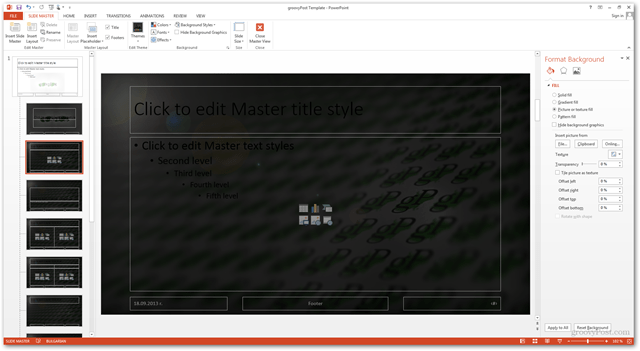 תבנית של Office 2013 Create עשה עיצוב מותאם אישית POTX התאמה אישית של שקופיות הדרכה כיצד רקע