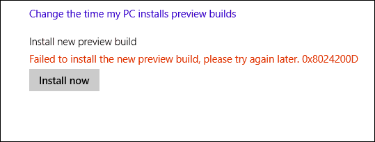 הודעת שגיאה של Windows 10 Build