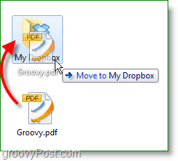 צילום מסך של Dropbox - גרור ושחרר קבצים כדי לגבות אותם באופן מקוון