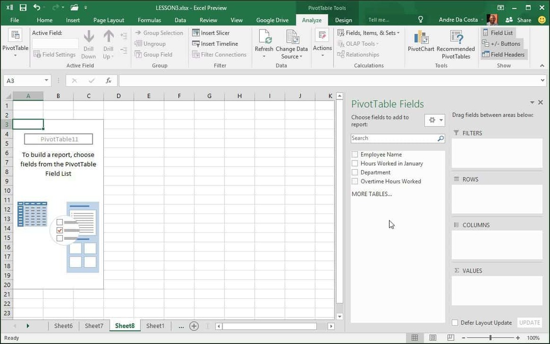 כיצד ליצור טבלת ציר ב- Microsft Excel