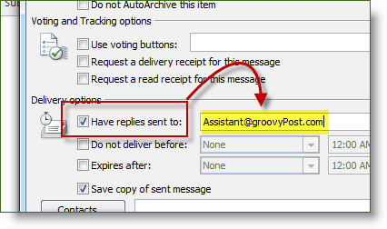 סמן את תיבת הסימון תגובה לתיבה ב- Microsoft Office 2010