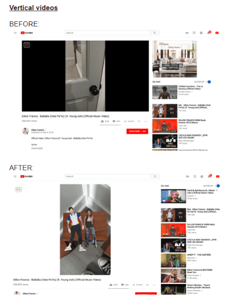 YouTube עדכן את האופן שבו סרטונים אנכיים נצפים על שולחן העבודה.