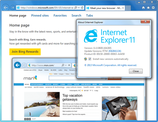 IE 11 התקין את Windows 7