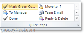 התאם אישית את רשימת הצעדים המהירים ב- Outlook 2010