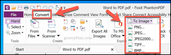 המרת PDF לתמונה באמצעות PhantomPDF