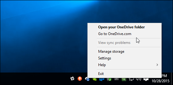 2 סרגל המשימות של OneDrive